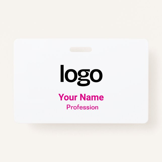 Pink Name Tags Badges ID Badge (Front)