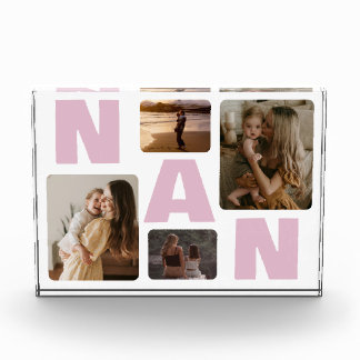 Pink Nan Grandma's Family Photo Collage 