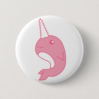 Pink Narwhal 6 Cm Round Badge
