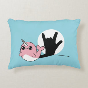 Pink Narwhal ASL I Love You – Deaf Culture Design Decorative Cushion