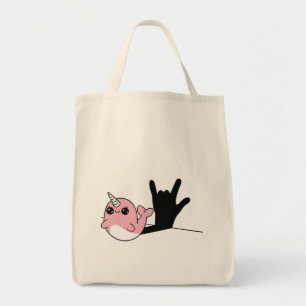Pink Narwhal ASL I Love You – Deaf Culture Design Tote Bag