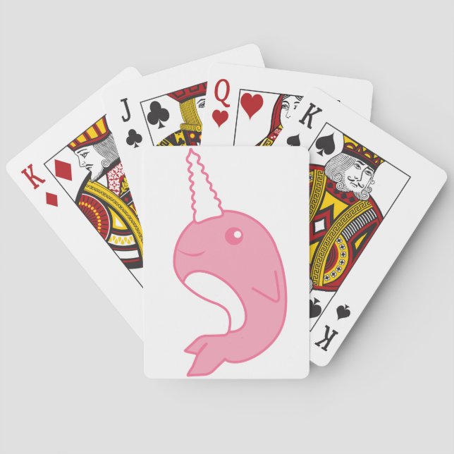 Pink Narwhal Playing Cards (Back)
