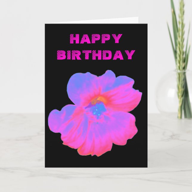 Pink Nasturtium Customisable Greeting Card (Front)