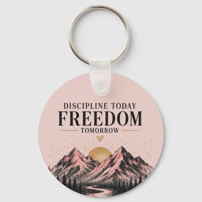 Pink Nature Motivational  Key Ring (Front)
