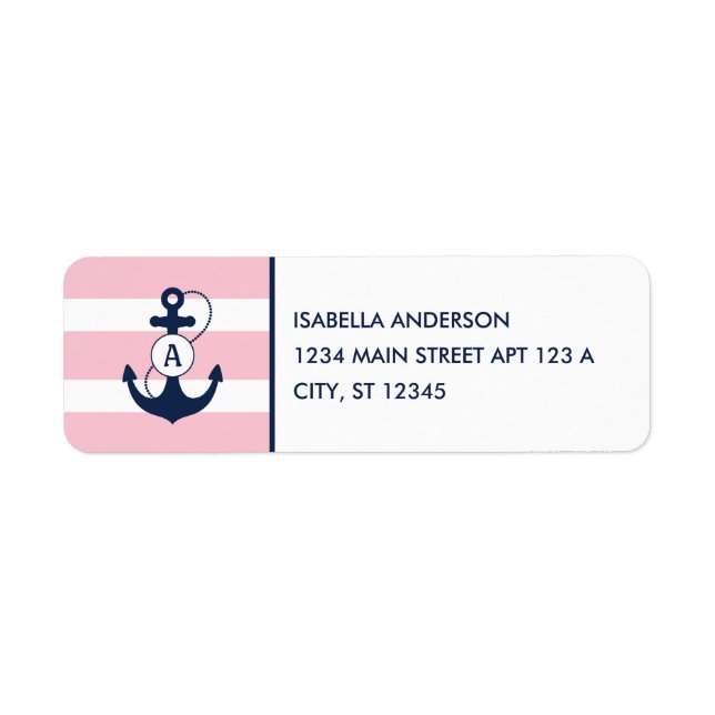 Pink Nautical Anchor Monogram (Front)