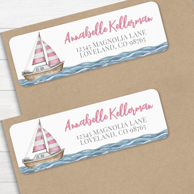 Pink Nautical Baby Shower  (Pink Nautical Baby Shower label )