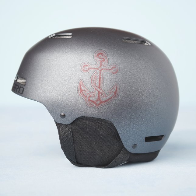 Pink nautical boat anchor (Helmet Side)