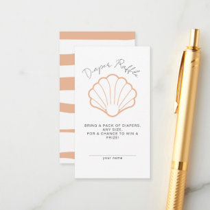 Pink Nautical Stripes Clamshell Baby Girl Shower Enclosure Card