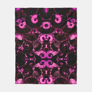 Pink Nautilus fossil shell pattern  Fleece Blanket