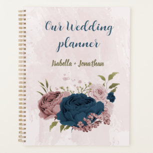 pink navy blue flowers wedding planner