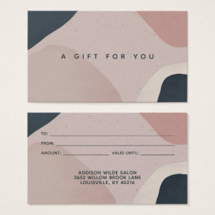 Pink Navy Blue Modern Abstract Shapes Gift Card