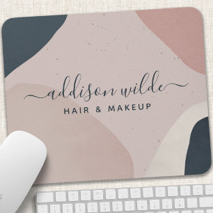 Pink Navy Blue Modern Abstract Shapes Neutral Mouse Mat