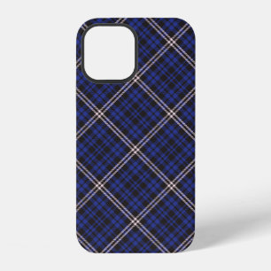 Pink Navy Diagonal Plaid Tartan textured Seamless iPhone 12 Case