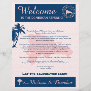 Pink & Navy Dominican Republic Welcome Letter