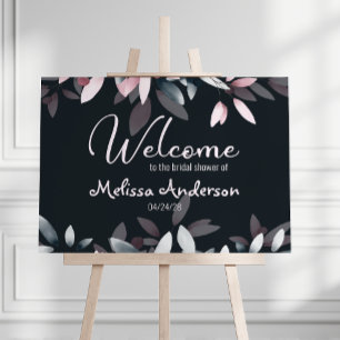 Pink Navy Elegant Soft Watercolor Shower Poster