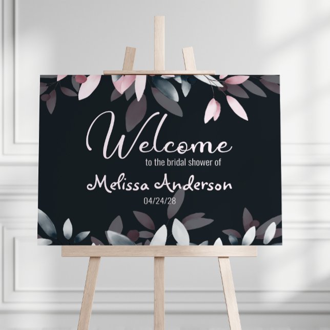 Pink Navy Elegant Soft Watercolor Shower Poster (Creator Uploaded)