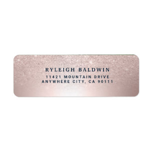 Pink Navy Elegant Wedding Return Address Label