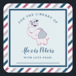 Pink & Navy Elephant Baby Shower Library Bookplate Square Sticker<br><div class="desc">Pink & Navy Elephant Baby Shower Library Bookplate Square Bookplate stickers with cute little elephant, stripes, and hearts. This design is perfect for adding to baby's library of books given by guests. If asking guests to give books to baby, these stickers will let them sign there name and place inside...</div>