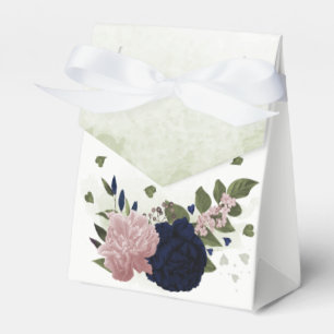 pink navy flowers greenery wedding  favour box