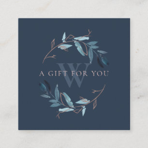 PINK NAVY FOLIAGE INITIAL WREATH GIFT CERTIFICATE