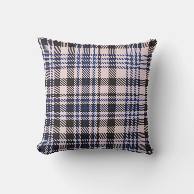 Pink Navy Glen Plaid textured seamless patternabst Cushion (Front)