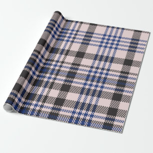 Pink Navy Glen Plaid textured seamless patternabst Wrapping Paper