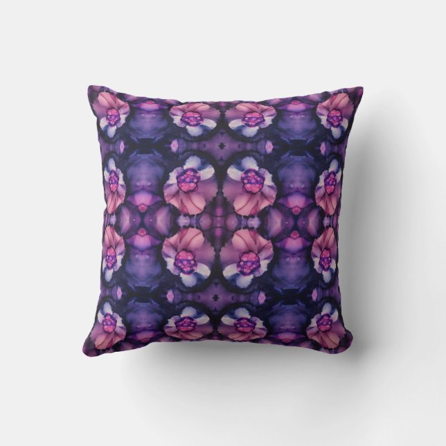 Pink Navy Kaleidoscope Cushion (Back)