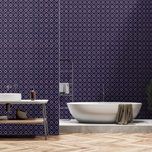 Pink Navy Quatrefoil Colour Peel & Stick Removable Wallpaper