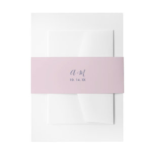 Pink & Navy   Simple Wedding Monogram Belly Band Invitation Belly Band