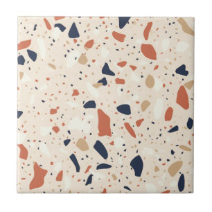 Pink Navy Terrazzo Effect Tile
