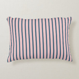 Pink Navy Vertical Stripe Pattern Decorative Cushion