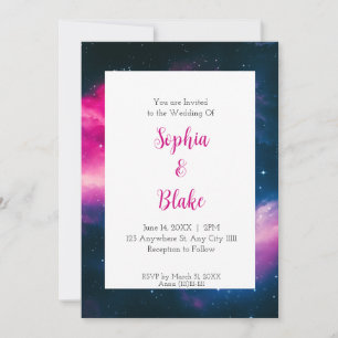Pink Nebula Dream Wedding Invitation
