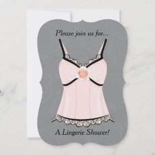 Pink Negligee Lingerie Shower Invitation