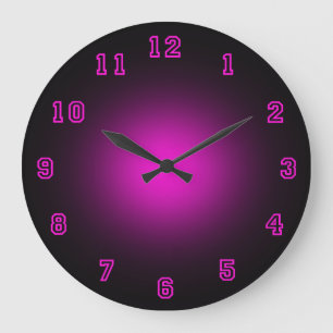 Pink Neon 10.75" Large Clock