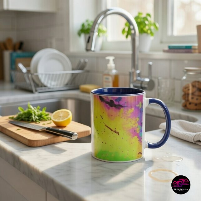 Pink Neon Abstract Paint Splash Mug (This cup mug doesn’t do subtle.)