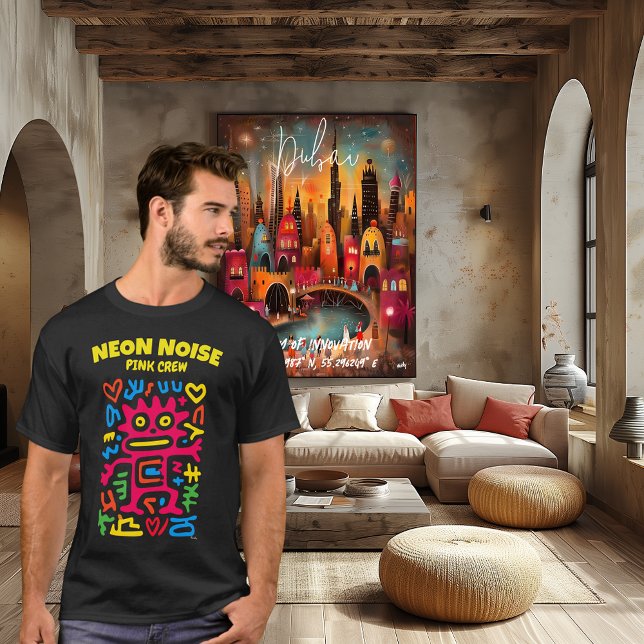 Pink Neon Alien – Funky Pop Art Creature  T-Shirt (Creator Uploaded)