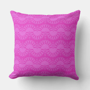 pink neon bright geometric pattern cushion