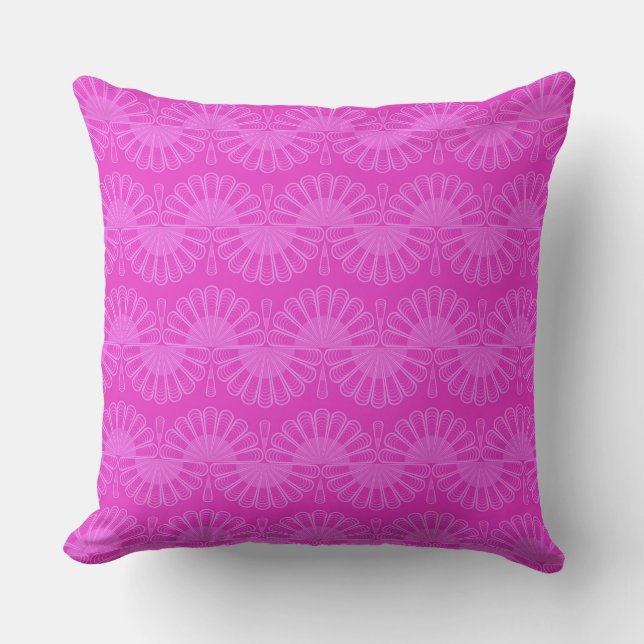 pink neon bright geometric pattern cushion (Front)