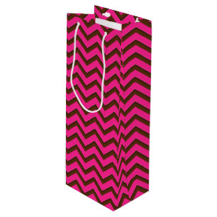 Pink-Neon-Brown Coll.-CHEVRON 13-WINE GIFT BAG