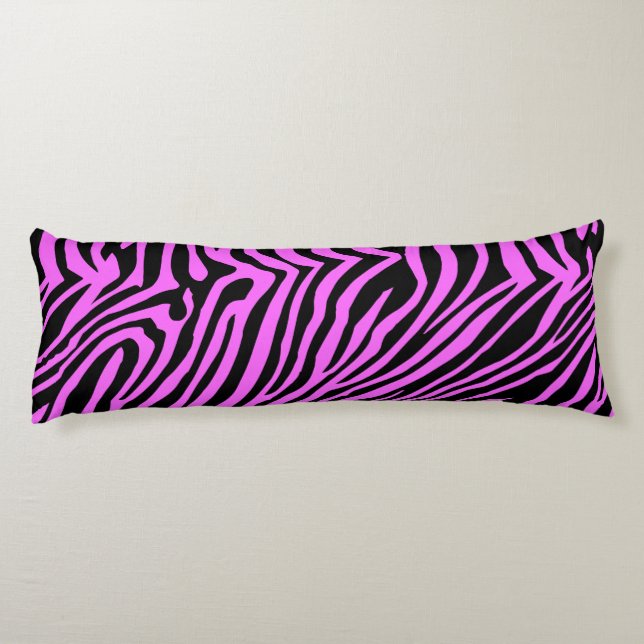 Pink neon colour zebra pattern body cushion (Back)