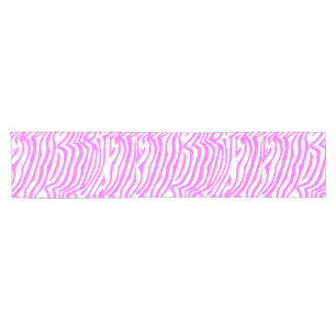 Pink neon colour zebra pattern short table runner