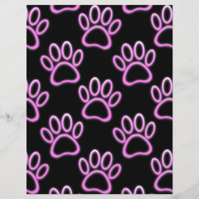 Pink Neon Dog Paw Print (Front)