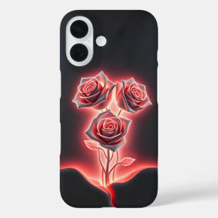 Pink Neon Floral Elegance iPhone Case