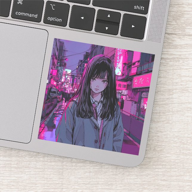 Pink Neon JK Seal seal|Sushi Musume GenerativeAI (Detail)