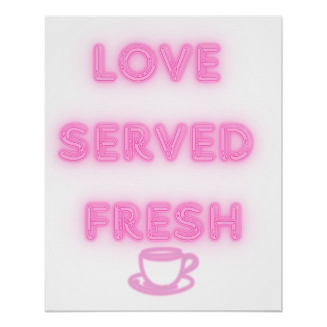 Pink Neon Lights Inspired Art Poster (Front)