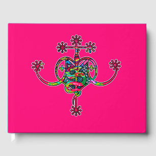 Pink Neon Marie Laveau Veve Sigil  Guest Book