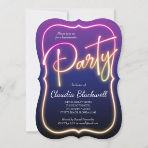 Pink Neon Party Invitation