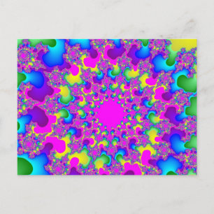 Pink Neon Rainbow Eye Postcard