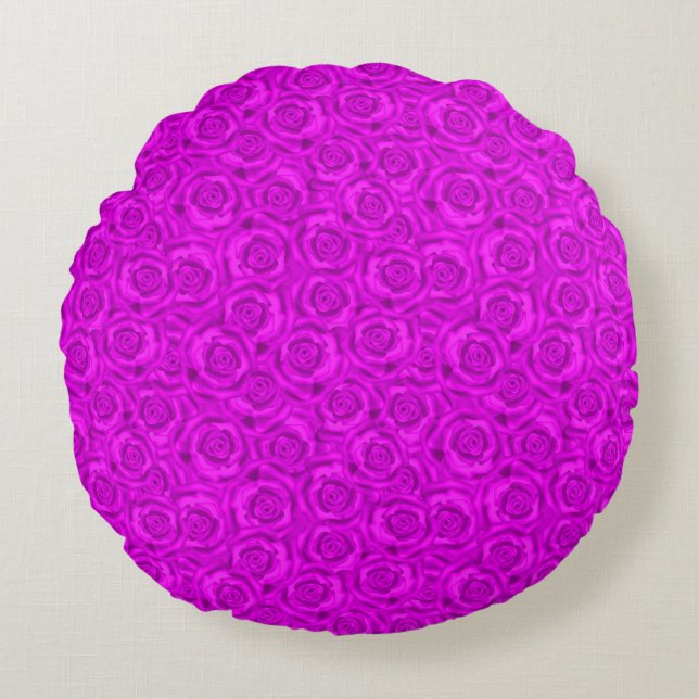 Pink neon round cushion (Front)