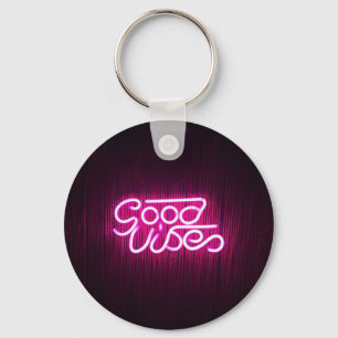 pink neon sign keychain